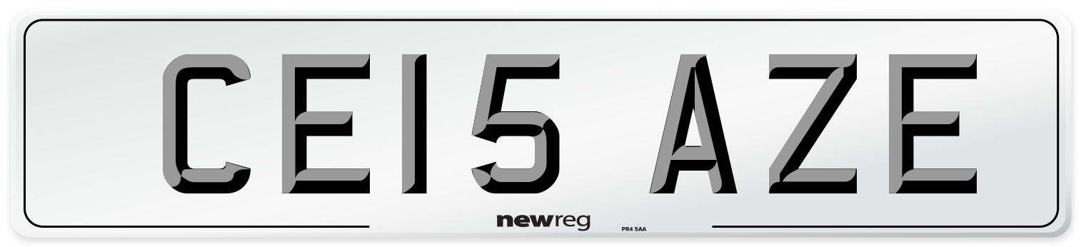 CE15 AZE Number Plate from New Reg